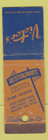 Matchbook Cover - Victor's Restaurant Hollywood CA Midget