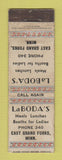 Matchbook Cover - LaBoda's Restaurant East Grand Forks MN WORN Midget