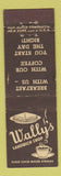 Matchbook Cover - Wally's Sandwich Shop New York City Midget