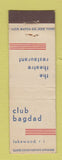 Matchbook Cover - Club Bagdad Lakewood RI Midget
