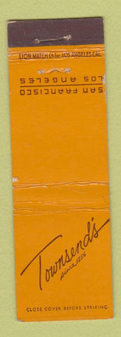 Matchbook Cover - Townsend's San Francisco Los Angeles CA Midget