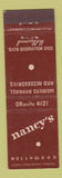 Matchbook Cover - Nancy's Hollywood CA #2 Midget