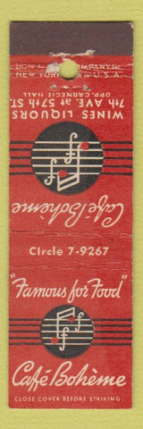 Matchbook Cover - Cafe Boheme New York City Midget