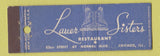 Matchbook Cover - Lauer Sisters Restaurant Chicago IL girlie #1 Midget