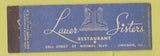 Matchbook Cover - Lauer Sisters Restaurant Chicago IL girlie #2 WEAR Midget
