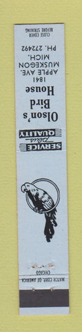 Matchbook Cover - Olson's Bird House Muskegon MI 10 Strike