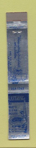 Matchbook Cover - Bud's Steak House La Grange IL WEAR 10 Strike