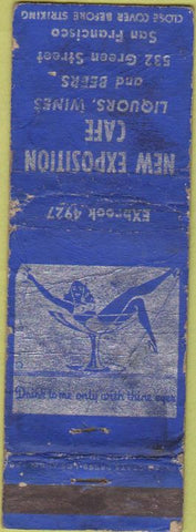 Matchbook Cover - New Exposition Cafe San Francisco girlie POOR