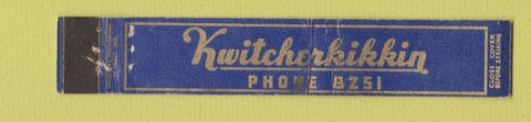 Matchbook Cover - Kwitcherkikkin Laundry WEAR 10 Strike