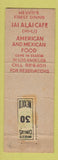 Matchbook Cover - Jai Alai Games Tijuana Mexico Jose Cuervo Tequila WEAR