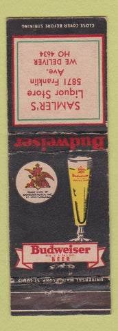 Matchbook Cover - Budweiser Beer Samler's Liquor Store