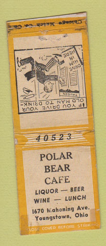 Matchbook Cover - Polar Bear Cafe Youngstown OH BOBTAIL YELLOW