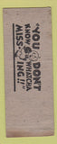 Matchbook Cover - Polar Bear Cafe Youngstown OH BOBTAIL GREEN WORN