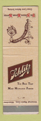 Matchbook Cover - Schlitz Beer Brown Bottle Milwaukee WI