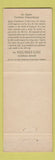 Matchbook Cover - Wquires Gin UK England Bryant May