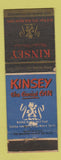 Matchbook Cover - Kinsey Whiskey WEAR