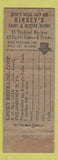 Matchbook Cover - Kinsey Whiskey WEAR