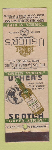 Matchbook Cover - Usher's Green Stripe Whiskey Jos Garneau