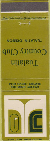 Matchbook Cover - Tualatin Country Club OR