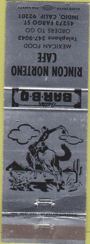 Matchbook Cover - Rincon Norteno Cafe Mexican Indio CA