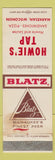 Matchbook Cover - Blatz Beer Howie's Tap Markesan WI WORN STAINED