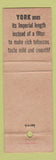 Matchbook Cover - York Cigarettes