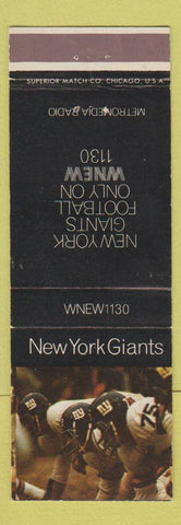 Matchbook Cover - Giants Football WNEW 1130 Radio New York City Palisades Park