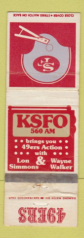 Matchbook Cover - San Francisco 49ers Football KSFO Radio schedule WORN