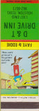 Matchbook Cover - D and T Drive Inn Houston TX hillbilly Republic Match