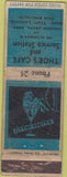Matchbook Cover - Thor's Cafe oil gas Meadow Grove NE girlie WORN