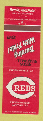 Matchbook Cover - Cincinnati Reds Baseball 1983 Schedule