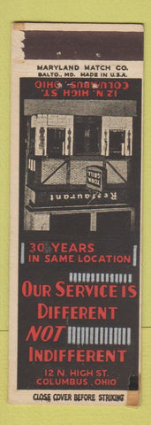 Matchbook Cover - York Grill Restaurant Columbus OH WEAR