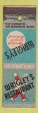 Matchbook Cover - Wrigley's Restaurant Milwaukee WI WEAR