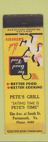 Matchbook Cover - Pete's Grill Portsmouth VA
