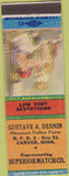 Matchbook Cover - Gustave Denin Superior Match Carver MN