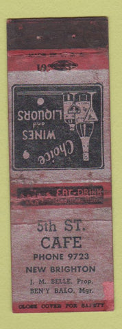 Matchbook Cover - 5th St Cafe New Brighton WORN