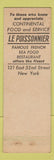 Matchbook Cover - Le Poissonnier Restaurant New York City SAMPLE WORN
