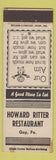 Matchbook Cover - Howard Ritter Restaurant Gap PA