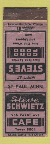 Matchbook Cover - Steve Schwietz Cafe St Paul MN WEAR