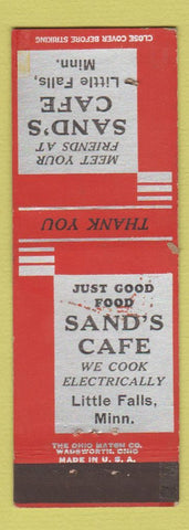 Matchbook Cover - Sand's Cafe Little Falls MN WEAR