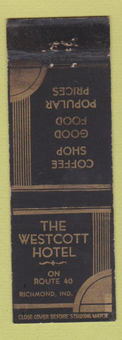 Matchbook Cover - Westcott Hotel Richmond IN WEAR