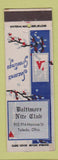 Matchbook Cover - Baltimore Nite Club Toledo OH Christmas