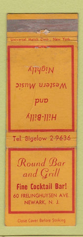 Matchbook Cover - Round Bar Grill Newark NJ WORN