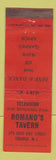 Matchbook Cover - Romano's Tavern Orange NJ Joe Romano