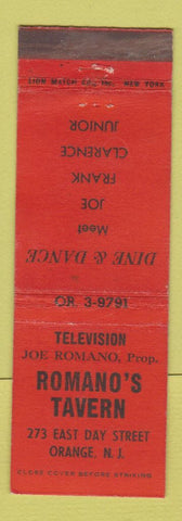 Matchbook Cover - Romano's Tavern Orange NJ Joe Romano