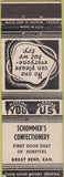 Matchbook Cover - Schommer's Confectionery Great Bend KS