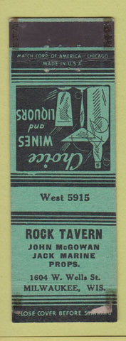 Matchbook Cover - Rock Tavern Milwaukee WI WORN