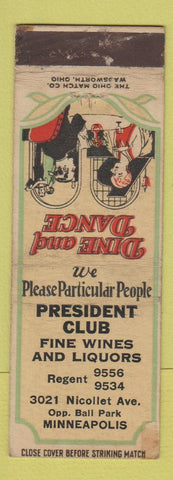 Matchbook Cover - President Club Minneapolis MN WEAR
