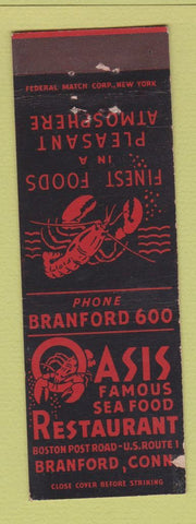 Matchbook Cover - Oasis Restaurant Branford CT Federal WEAR