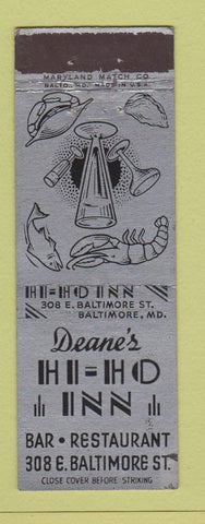 Matchbook Cover - Deane's Hi Lo Inn Baltimore MD
